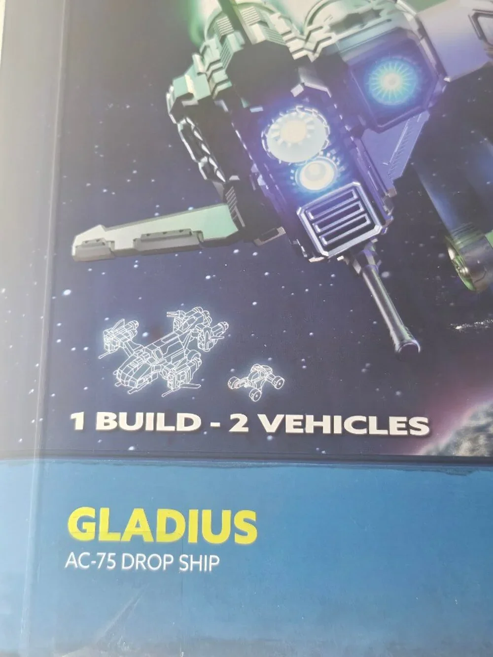 Snap Ships Build to Battle Gladius AC-75 Drop Ship Toy Set With Rover 2 Figures